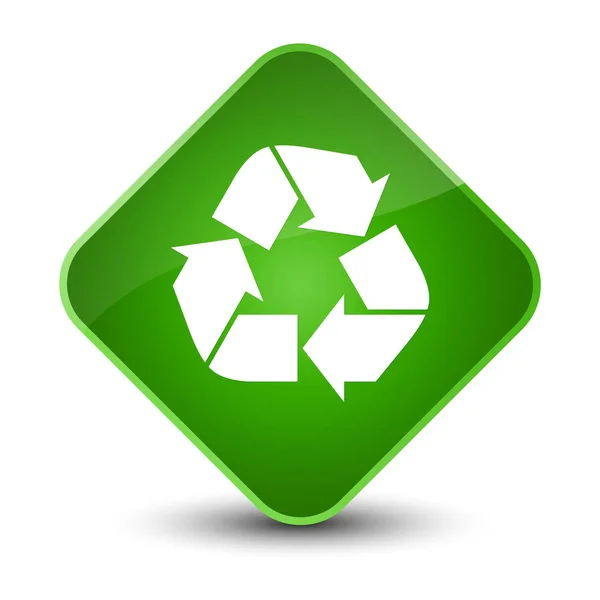 Recycling-Symbol eleganten grünen Diamanten-Knopf — Stockfoto