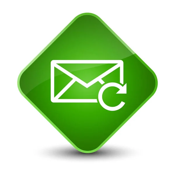 Atualizar ícone de e-mail elegante botão diamante verde — Fotografia de Stock