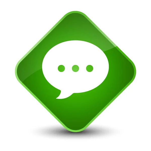 Conversation icon elegant green diamond button — Stock Photo, Image