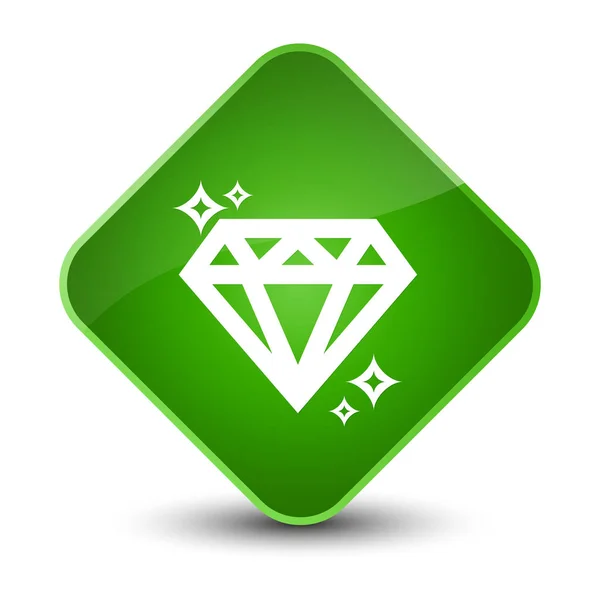 Gyémánt ikon elegáns zöld gyémánt gomb — Stock Fotó