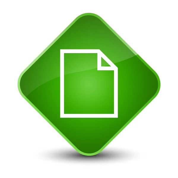 Icono de página en blanco elegante botón de diamante verde —  Fotos de Stock