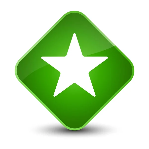 Ícone estrela elegante botão de diamante verde — Fotografia de Stock