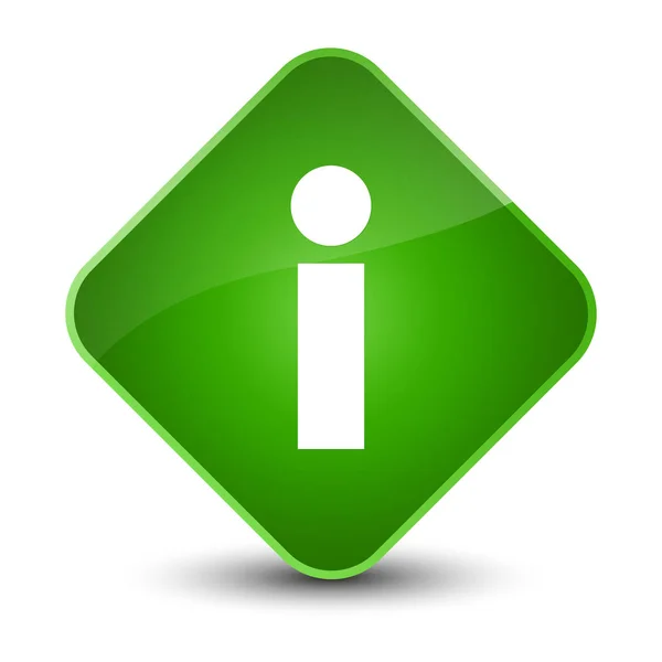 Elegante groene diamant knoop van het pictogram van info — Stockfoto