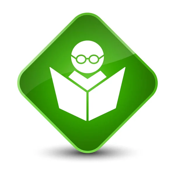 Elearning icon eleganter grüner Diamant-Knopf — Stockfoto