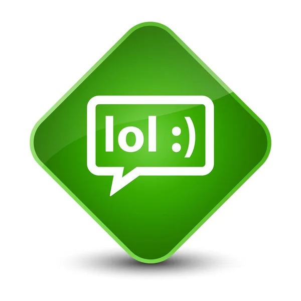 LOL bubble icon elegant green diamond button — Stock Photo, Image