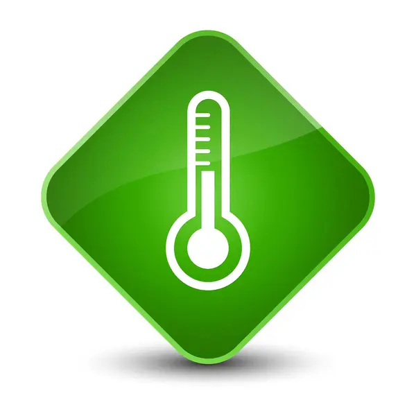 Thermometer-Symbol eleganter grüner Diamant-Knopf — Stockfoto