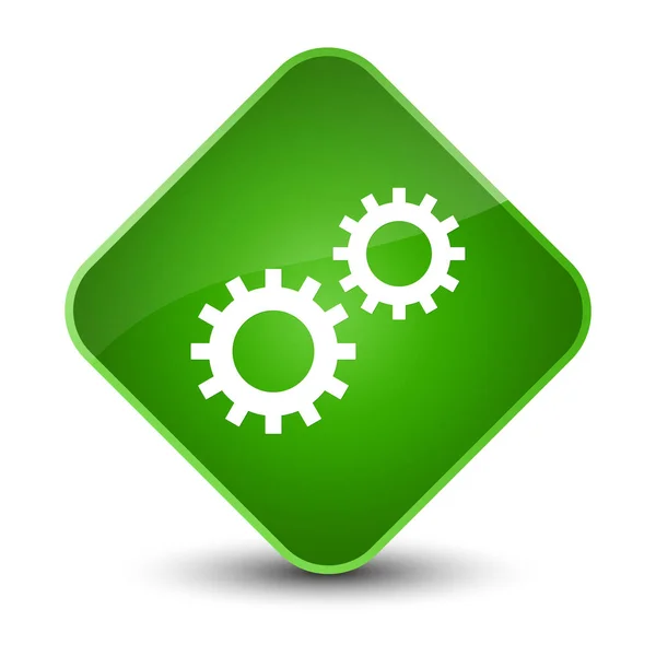Process icon elegant green diamond button — Stock Photo, Image