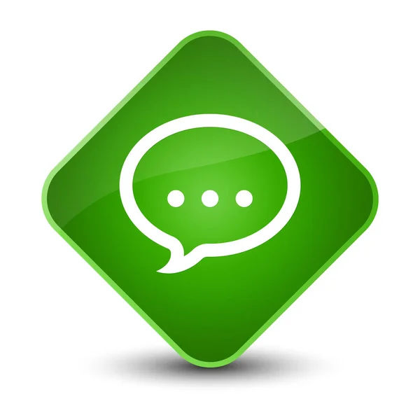 Talk icon elegant green diamond button — Stock Photo, Image