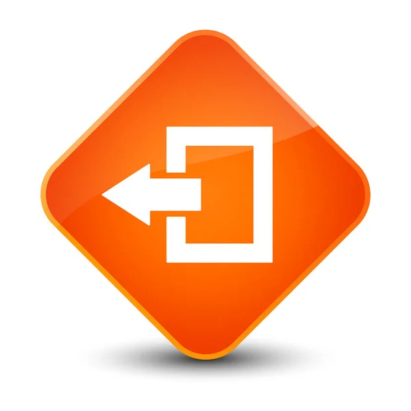 Logout icon elegant orange diamond button — Stock Photo, Image