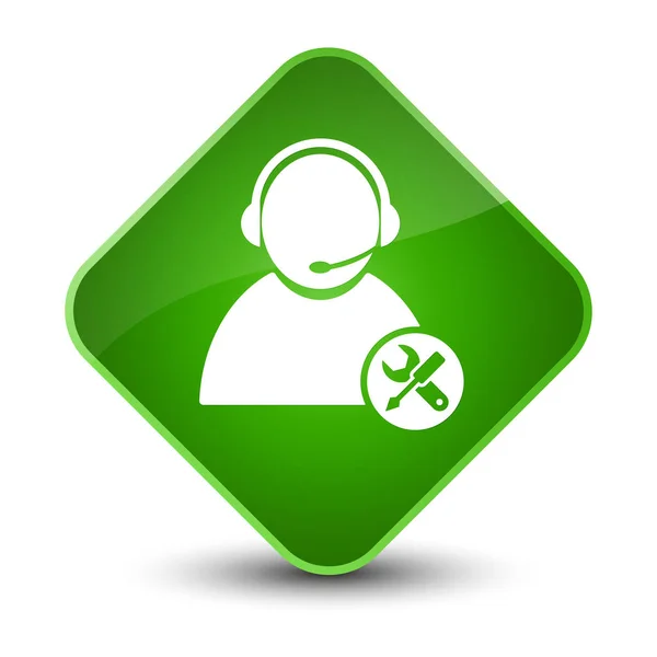 Иконка технической поддержки элегантная зеленая кнопка — стоковое фото