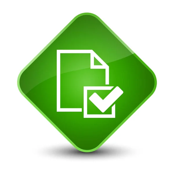 Checklist icon elegant green diamond button — Stock Photo, Image