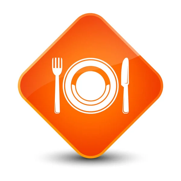 Lebensmittelteller Symbol elegant orange Diamant-Taste — Stockfoto