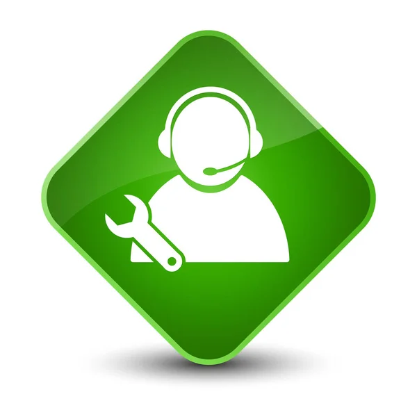 Tech support icon elegant green diamond button — Stock Photo, Image