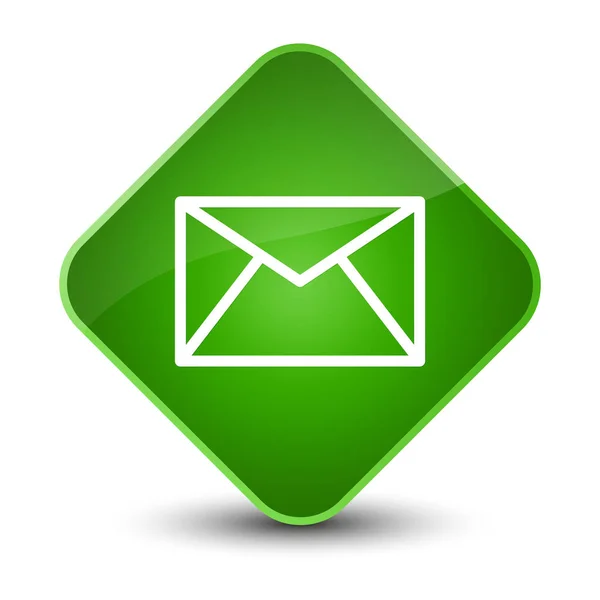 Icono de correo electrónico elegante botón de diamante verde —  Fotos de Stock