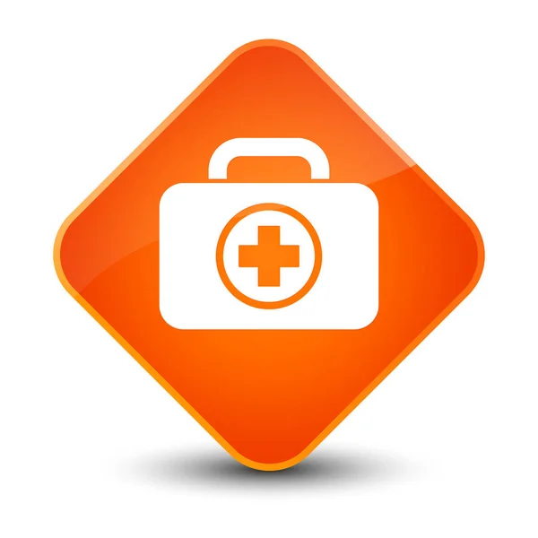 First aid kit icon elegant orange diamond button — Stock Photo, Image