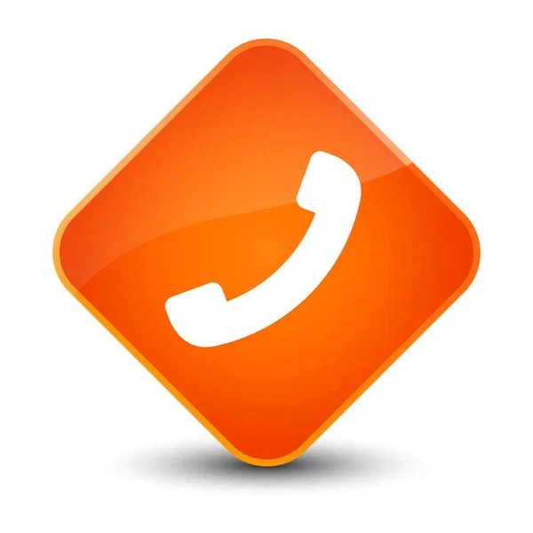 Teléfono icono elegante botón de diamante naranja — Foto de Stock