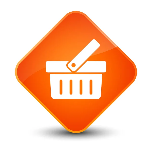 Shopping cart icon elegant orange diamond button — Stock Photo, Image