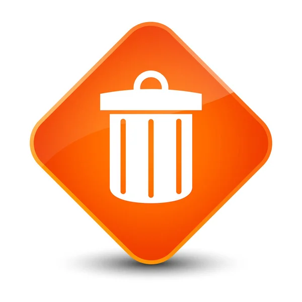 Recycleren bin pictogram elegante oranje diamant knop — Stockfoto