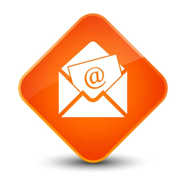 通讯电子邮件图标典雅的橙色钻石按钮 — 图库照片