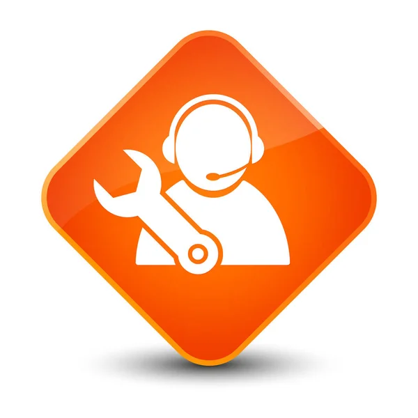 Tech support ikonknappen elegant orange diamant — Stockfoto