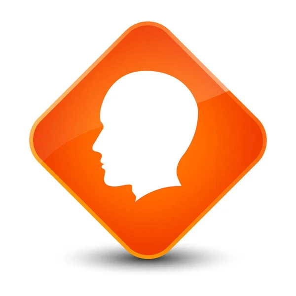 Head male face icon elegant orange diamond button — Stock Photo, Image