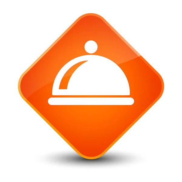 食品料理アイコン エレガントなオレンジ色のダイヤモンド ボタン — ストック写真