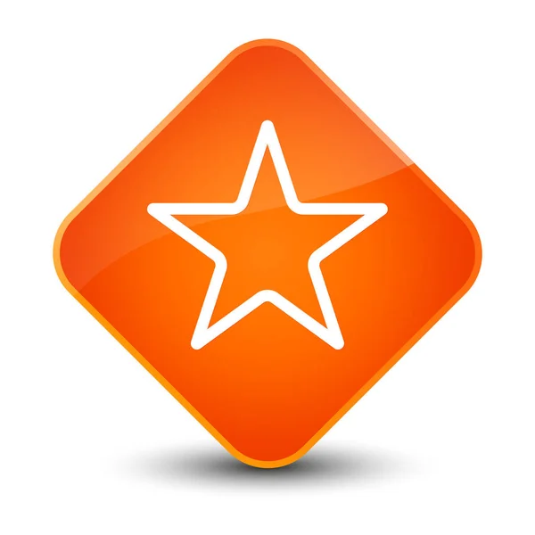Ícone estrela elegante botão de diamante laranja — Fotografia de Stock