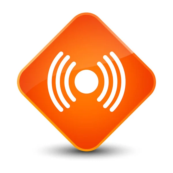 ネットワーク信号アイコン エレガントなオレンジ色のダイヤモンド ボタン — ストック写真