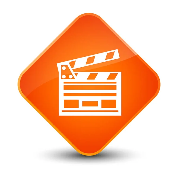 Cinema clip icon elegant orange diamond button — Stock Photo, Image