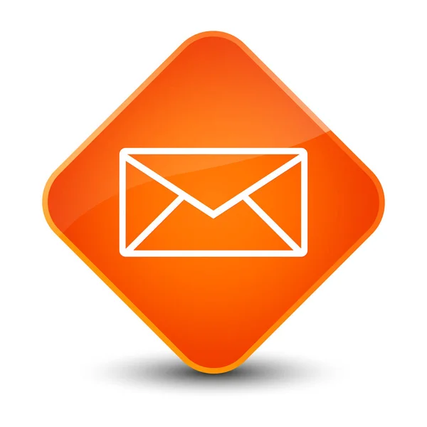 Elegantní oranžové diamond tlačítko e-mail — Stock fotografie