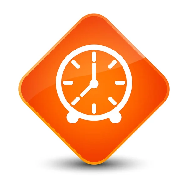 Ícone do relógio elegante botão de diamante laranja — Fotografia de Stock
