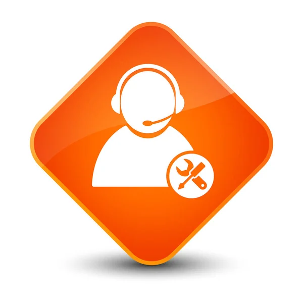 Tech support icon elegant orange diamond button — Stock Photo, Image