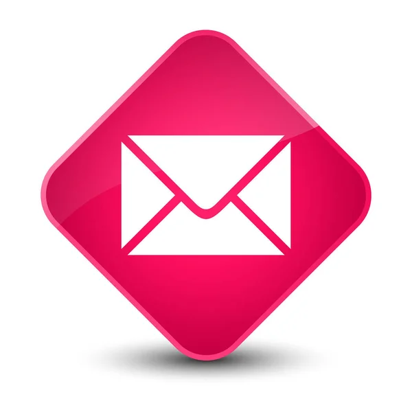 Ícone de e-mail elegante botão de diamante rosa — Fotografia de Stock