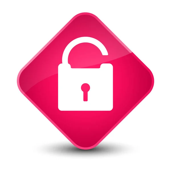 Unlock icon elegant pink diamond button — Stock Photo, Image