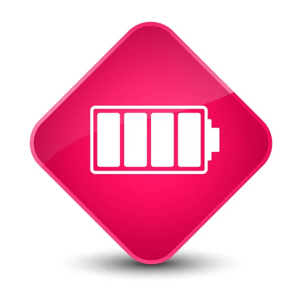 Battery icon elegant pink diamond button — Stock Photo, Image