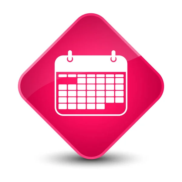 典雅的粉红色钻石的日历图标按钮 — 图库照片