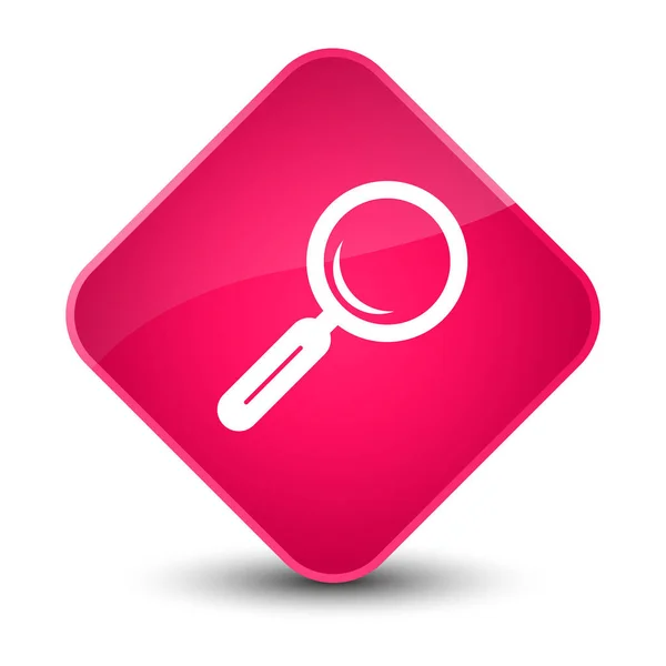 Lupensymbol eleganter rosa Diamant-Knopf — Stockfoto