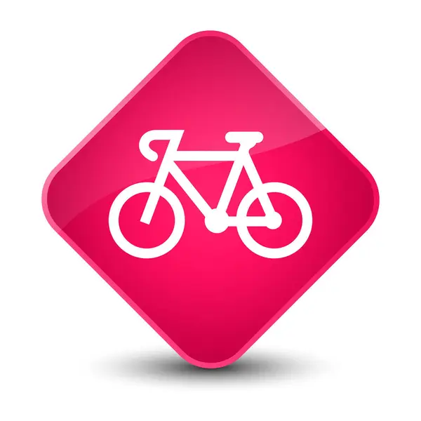 Ícone de bicicleta elegante botão de diamante rosa — Fotografia de Stock