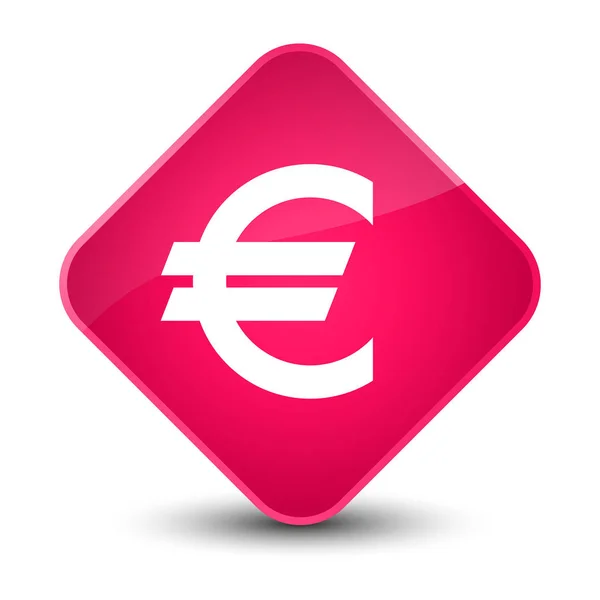 Symbol für Eurozeichen eleganter rosa Diamant-Knopf — Stockfoto