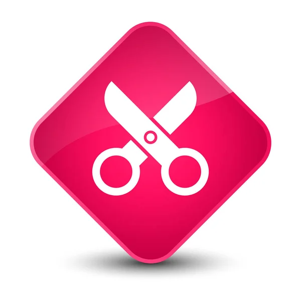 Scissors icon elegant pink diamond button — Stock Photo, Image