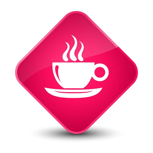 Taza de café icono elegante botón de diamante rosa — Foto de Stock