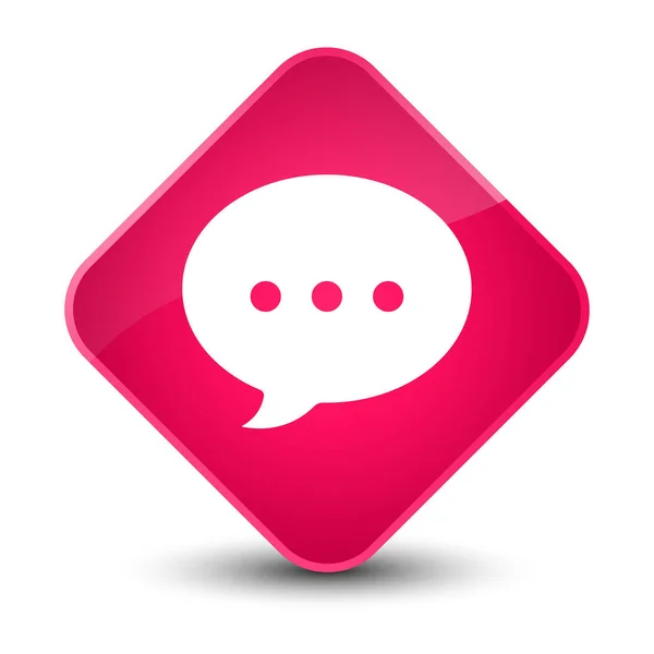 Ícone de conversação elegante botão de diamante rosa — Fotografia de Stock