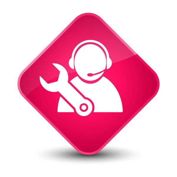 Tech support ikona elegancki różowego diamentu przycisk — Zdjęcie stockowe