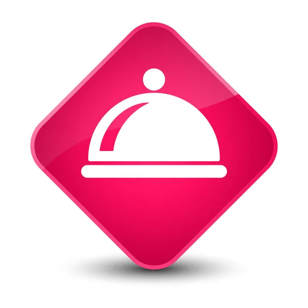 Food dish icon elegant pink diamond button — Stock Photo, Image