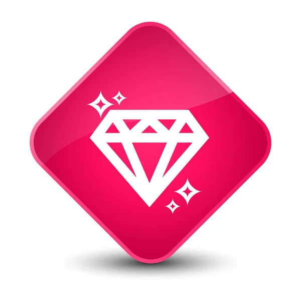 Gyémánt ikon elegáns rózsaszín gyémánt gomb — Stock Fotó