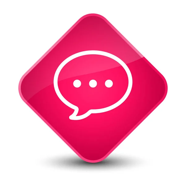 Talk bubble icon elegant pink diamond button — Stock Photo, Image