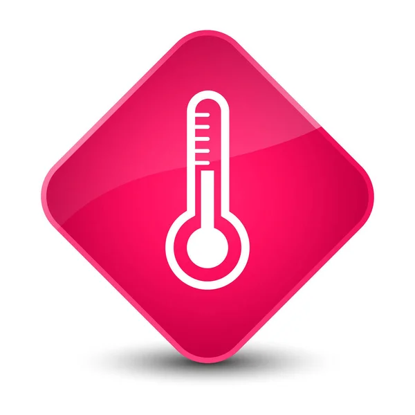 Ícone do termômetro elegante botão de diamante rosa — Fotografia de Stock