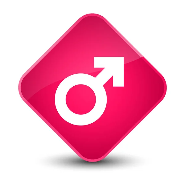 Ícone de sinal masculino elegante botão de diamante rosa — Fotografia de Stock