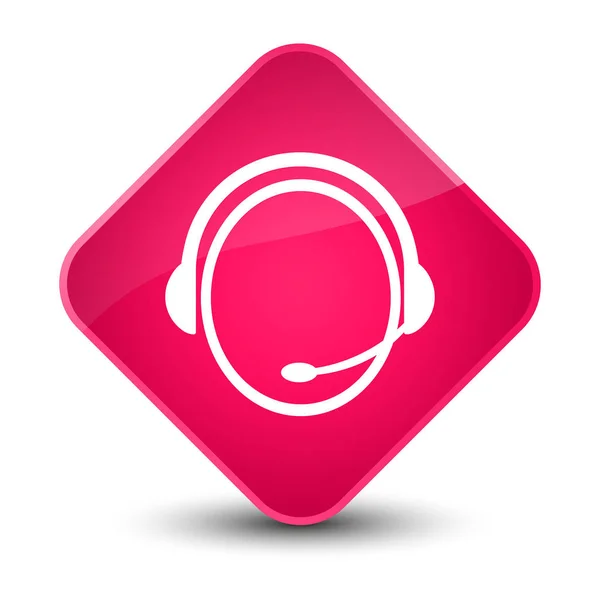 Customer care service icon elegant pink diamond button — Stock Photo, Image
