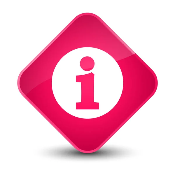 Elegante roze diamant knoop van het pictogram van info — Stockfoto